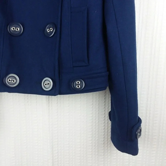 Tulle | Navy Blue Military Double Breasted Jacket Medium - Picture 2 of 5